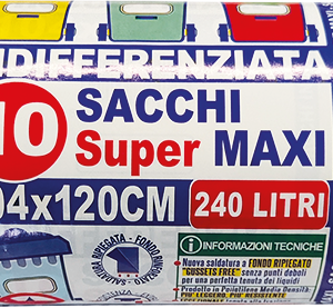 ROTOLO COMPATTO 10 SACCHI BIDONE GIGANTE NERI