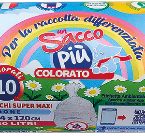 ROTOLO COMPATTO 10 SACCHI BIDONE GIGANTE TRASPARENTI