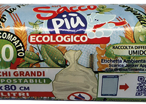 ROTOLO COMPATTO 10 SACCHI BIDONCINO COMPOSTABILI