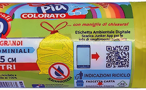 ROTOLO COMPATTO 10 SACCHI PATTUMIERA GIALLO T. C/MANIGLIE