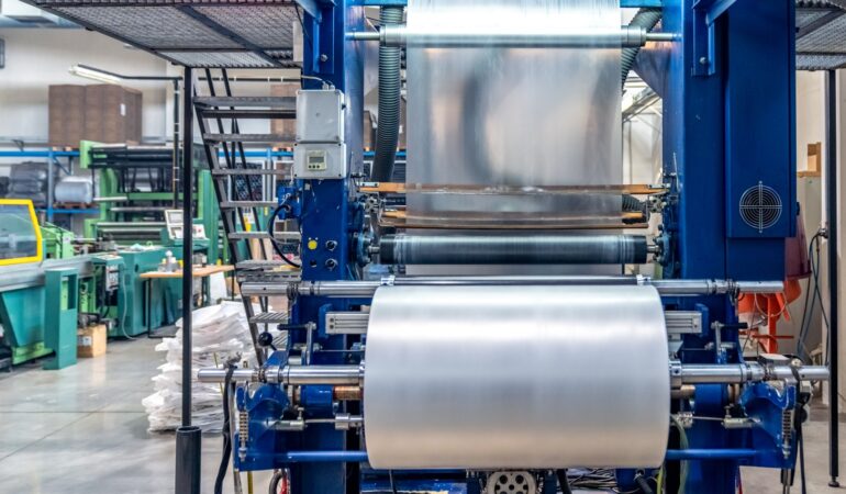 mechanically machine for the production of plastic bags.