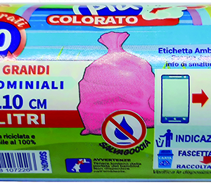 ROTOLO COMPATTO 10 SACCHI CONDOMINIALI ROSA TRASP.