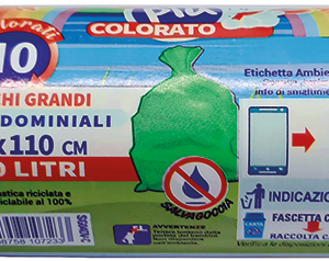 ROTOLO COMPATTO 10 SACCHI CONDOMINIALI VERDE TRASP.