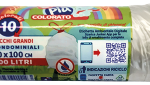 ROTOLO 10 SACCHI CONDOMINIALI C/MANIGLIE TRASPARENTI