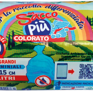 ROTOLO COMPATTO 20 SACCHI CONDOMINIALI AZZURRO TRASP.