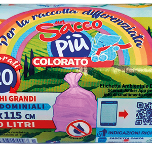 ROTOLO COMPATTO 20 SACCHI CONDOMINIALI ROSA TRASP.