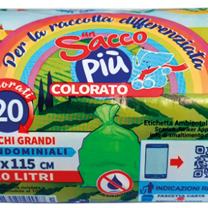 ROTOLO COMPATTO 20 SACCHI CONDOMINIALI VERDE TRASP.