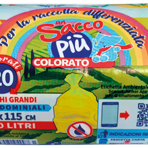 ROTOLO COMPATTO 20 SACCHI CONDOMINIALI GIALLO TRASP.