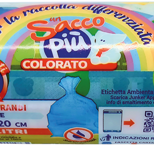 ROTOLO COMPATTO 10 SACCHI BIDONE AZZURRO TRASP.