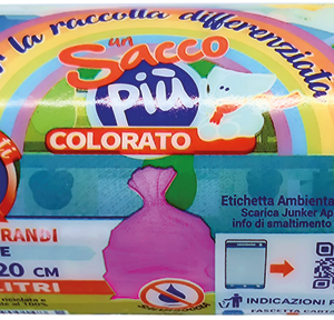 ROTOLO COMPATTO 10 SACCHI BIDONE ROSA TRASP.