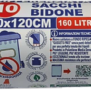 ROTOLO COMPATTO 10 SACCHI BIDONE ROBUSTI TRASPARENTI
