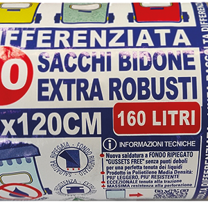 ROTOLO COMPATTO 10 SACCHI BIDONE PESANTI TRASPARENTI