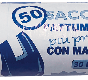 ROTOLO COMPATTO 50 SACCHI PATTUMIERA CON BRETELLE