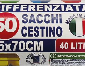 ROTOLO 50 SACCHI PATTUMIERA TRASPARENTI