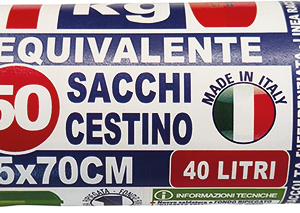 ROTOLO 50 SACCHI PATTUMIERA TRASP. TIPO KG