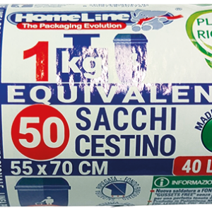 ROTOLO 50 SACCHI PATTUMIERA NERI TIPO KG