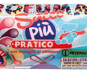 ROTOLO COMPATTO 12 SACCHI C/MANIGLIE LILLA PROFUMATI