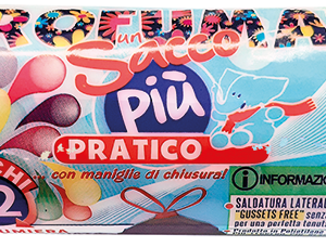 ROTOLO COMPATTO 12 SACCHI C/MANIGLIE ARGENTO PROFUMATI