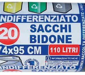 ROTOLO COMPATTO 20 SACCHI BIDONCINO NERI TRASP.