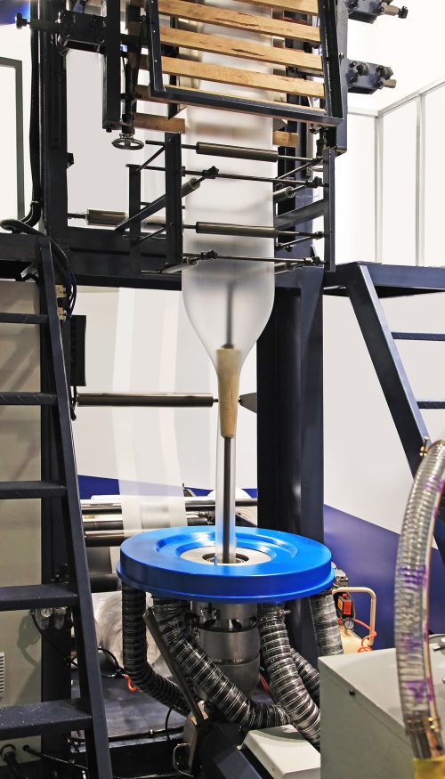 Blown film extrusion plastic bag making machine